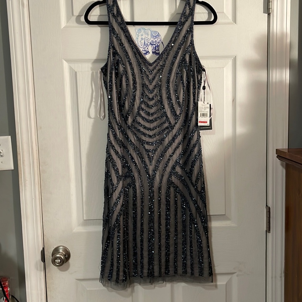 Adrianna paper beaded short dress